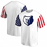 Men's Memphis Grizzlies Fanatics Branded Stars & Stripes T-Shirt White FengYun,baseball caps,new era cap wholesale,wholesale hats